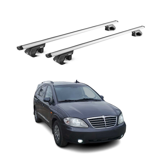 Dachträger Grundtäger für Ssangyong Rodius 2004-2013 5 tür 90kg Alu Grau 2x ABE