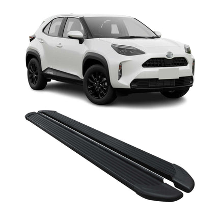 Trittbretter Seitenschweller für Toyota Yaris Cross 2021-2026 Alu Schwarz 2 tlg