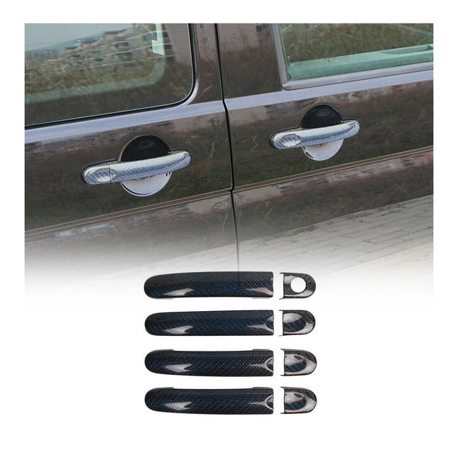Türgriff Blende Carbon für VW Caddy 2003-2015 4Tür Kohlefaser Blau 8tlg