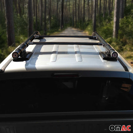 Dachreling & Dachträger Satz für Ford Ranger Double Cab 2007-2012 Alu Schwarz 4x
