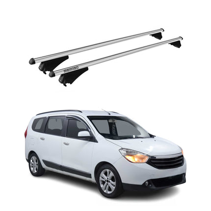 Menabo Dachträger Grundtäger für Dacia Lodgy 2012-2021 75kg Alu Silber 2 tlg