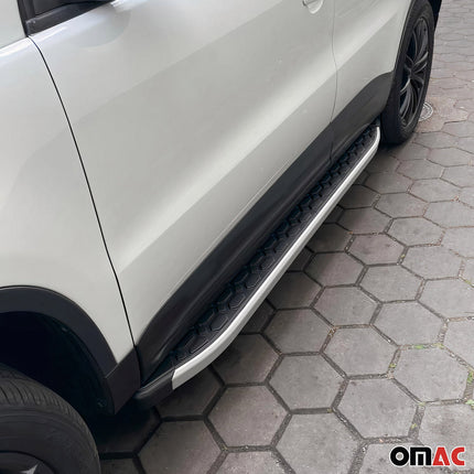 Trittbretter Seitenschweller für Ssangyong Korando 2010-2019 Stahl Schwarz Grau