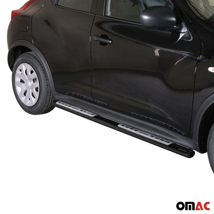 Edelstahl Seitenschweller Schwellerrohre für Nissan Juke 2010-2019 Schwarz