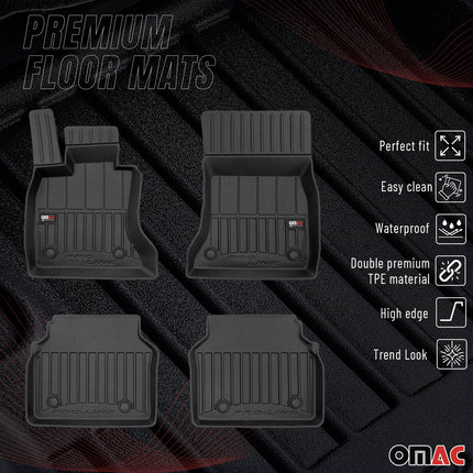 OMAC Gummi Fußmatten für BMW 5er Gran Turismo F07 2009-2017 Premium TPE 4x