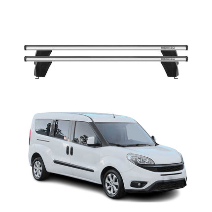 Menabo Dachträger Grundtäger für Fiat Doblo 2010-2022 75kg Alu Silber 2 tlg