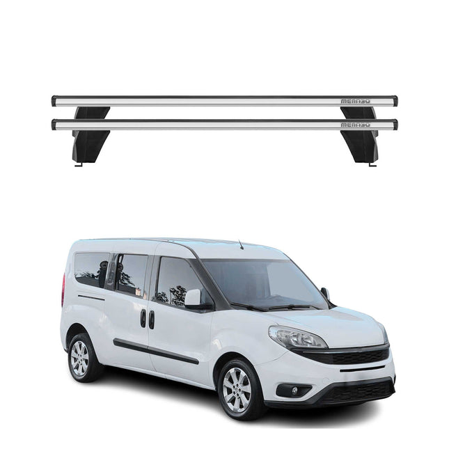 Menabo Dachträger Grundtäger für Fiat Doblo 2010-2022 75kg Alu Silber 2 tlg