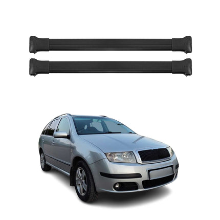 Dachträger Grundtäger für Skoda Fabia mk1 Kombi 2000-2007 Aluminium Schwarz 2tlg