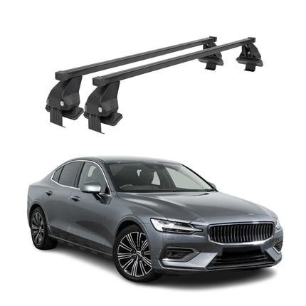 Menabo Dachträger Grundtäger für Volvo S60 II 2019-2024 50kg Stahl Schwarz 2 tlg