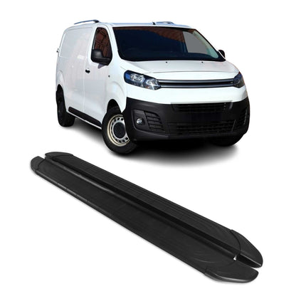 Trittbretter Seitenschweller für Citroen Jumpy 2016-2026 L1 Aluminium Schwarz 2x