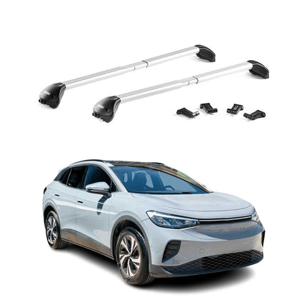 Dachträger Grundtäger für VW ID.4 2021-2026 100kg Aluminium Silber 2 tlg ABE