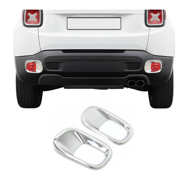 Reflektor Blenden Reflektorleiste für Jeep Renegade 2014-2024 Chrom ABS 2x