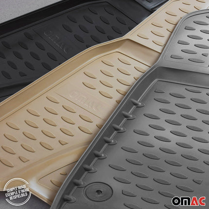 OMAC Gummimatten Fußmatten für Audi A4 B8 Limo Avant Allroad 2009-2016 Beige 4x