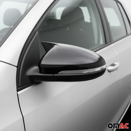 Spiegelkappen Spiegelabdeckung für VW Eos 2011-2015 ABS Schwarz Glanz 2tlg