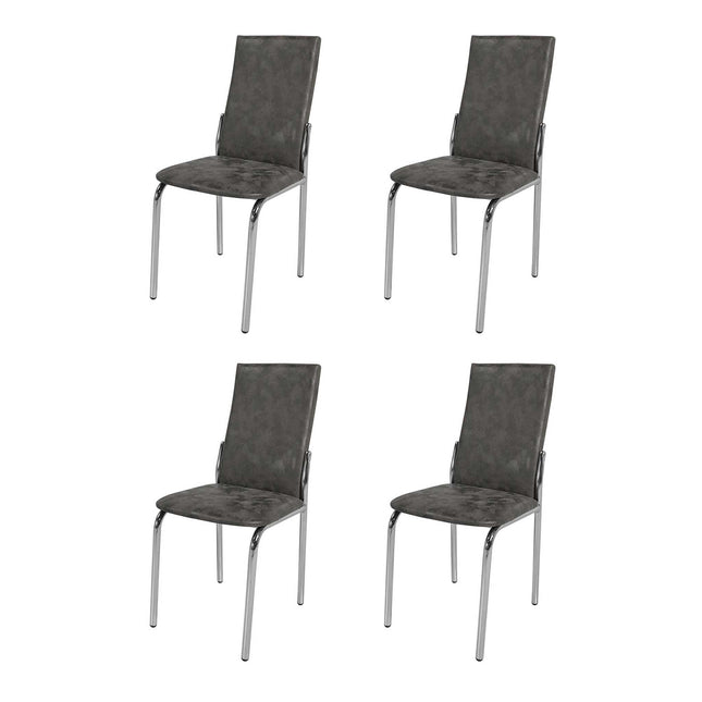 Esszimmerstühle Küchenstuhl Sarp Grau 4x Stühl Kunstleder