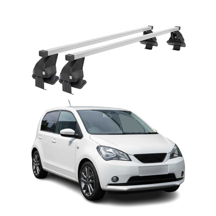 Menabo Dachträger Grundtäger für Seat Mii 2011-2021 50kg Stahl Silber 2 tlg