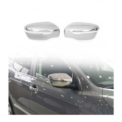 Spiegelkappen Spiegelabdeckung für Nissan Qashqai J11 2014-2021 Chrom ABS Silber