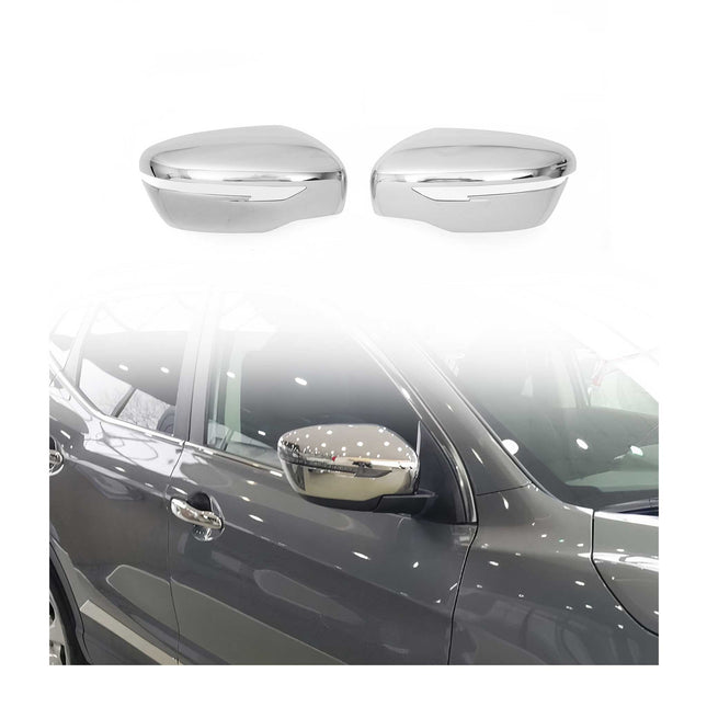 Spiegelkappen Spiegelabdeckung für Nissan Qashqai J11 2014-2021 Chrom ABS Silber