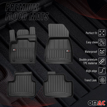 Fußmatten Gummimatten für Volvo XC40 Recharge 2020-2026 Premium Schwarz TPE 4x