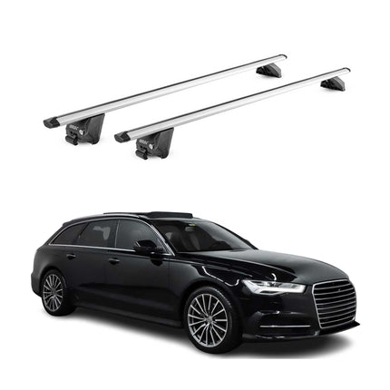 Dachträger Grundtäger für Audi A6 C7 Avant 2011-2018 100kg Alu Silber 2 tlg ABE