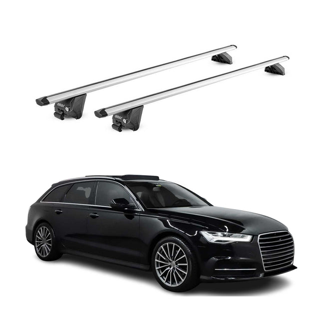 Dachträger Grundtäger für Audi A6 C7 Avant 2011-2018 100kg Alu Silber 2 tlg ABE