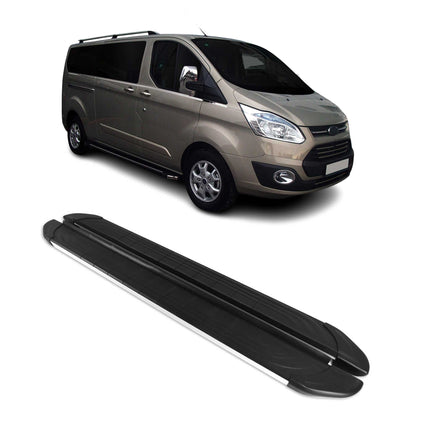Trittbretter Seitenschweller für Ford Transit Custom I 2012-2023 L2 Schwarz Alu