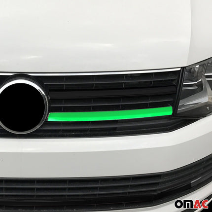 Kühlergrill Leiste Grillleisten für VW T6 2015-2019 Highline Edelstahl Grün 2tlg