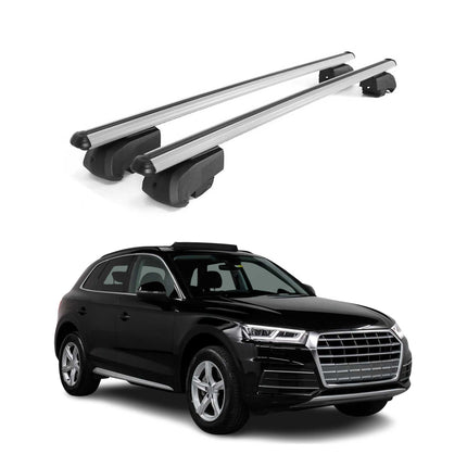 Dachträger Grundtäger für Audi Q5 mk2 2017-2025 75kg Alu Silber 2 tlg