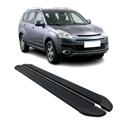 Trittbretter Seitenschweller für Citroën C-Crosser 2007-2013 Alu Schwarz 2tlg