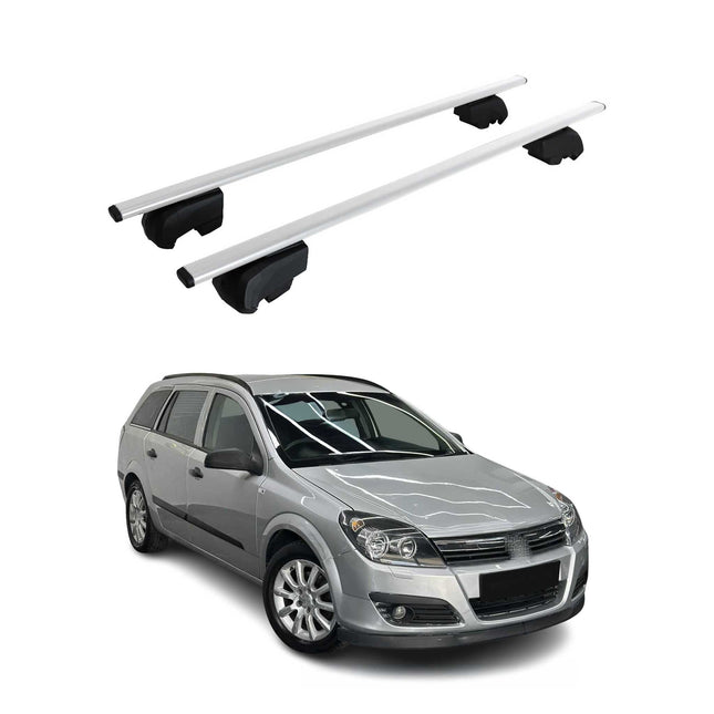 Dachträger Grundtäger für Opel Astra H Kombi 2004-2010 75kg Metall Silber 2 tlg