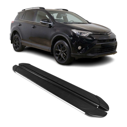 Seitenschweller Trittbretter für Toyota RAV4 Hybrid 2019-2025 Silber 2 tlg