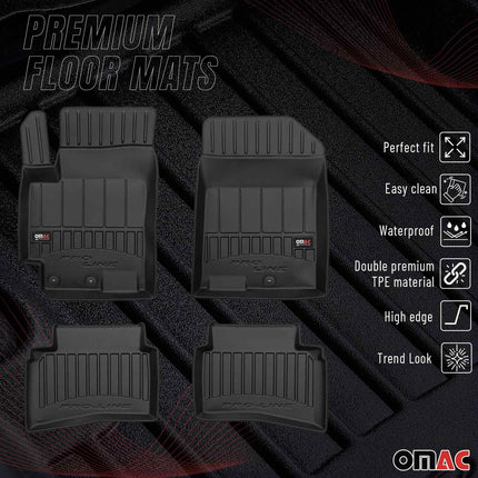 OMAC Gummi Fußmatten für Kia Rio HB 2017-2024 Premium TPE Automatten Schwarz 4x