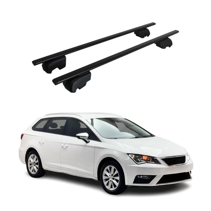 Dachträger Grundtäger für Seat Leon mk3 2012-2020 75kg Metall Schwarz 2 tlg