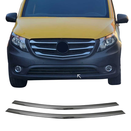 Kühlergrill Leisten Grillleisten für Mercedes Vito 2014-2019 Edelstahl Dunkel 2x