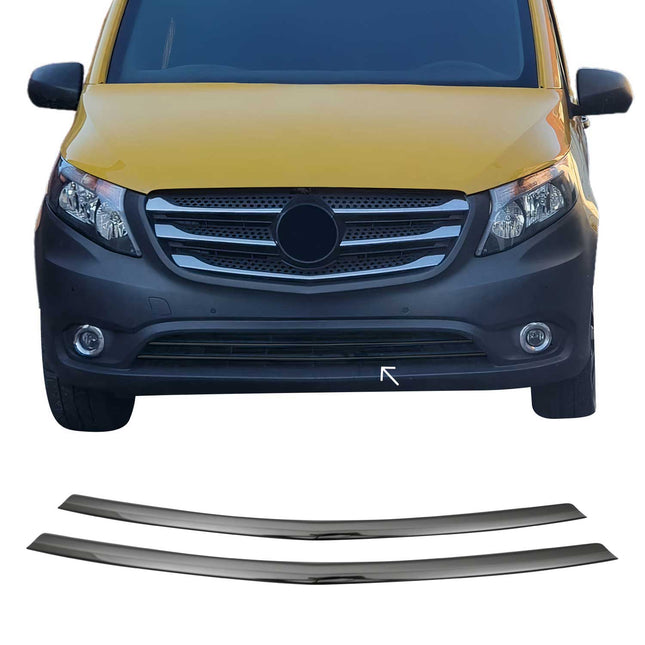 Kühlergrill Leisten Grillleisten für Mercedes Vito 2014-2019 Edelstahl Dunkel 2x