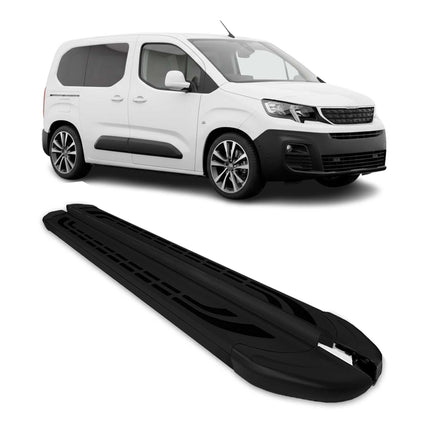 Trittbretter Seitenschweller für Peugeot Partner 2018-2026 Kombi Kurzer Schwarz
