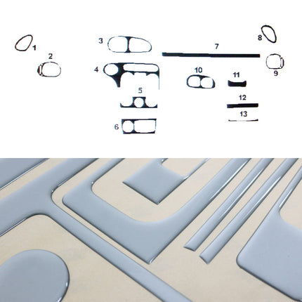 Innenraum Dekor Cockpit für Hyundai Lantra 1995-2000 Aluminium Optik 13tlg