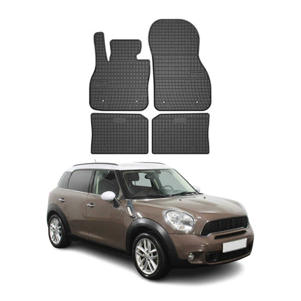 OMAC Gummi Fußmatten für Mini Countryman 2010-2016 Automatten Gummi Schwarz 4tlg