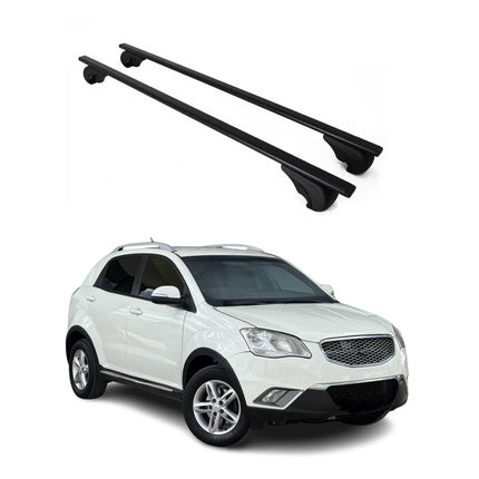 Dachträger Grundtäger für Ssangyong Korando 2010-2019 75kg Metall Schwarz 2 tlg