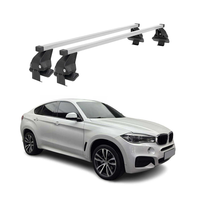 Menabo Dachträger Grundtäger für BMW X6 F16 2014-2019 50kg Stahl Silber 2 tlg