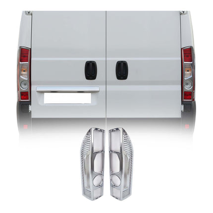 Rücklicht Leisten Heckleuchte für Citroen Jumper 2006-2014 Chrom ABS Silber 2tlg