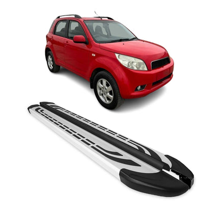 Trittbretter Seitenschweller Seitenbretter für Daihatsu Terios Aluminium Silber