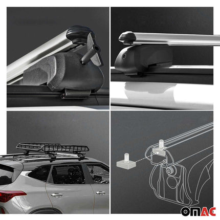 Dachträger Grundtäger für Opel Mokka X 2016-2019 75kg Aluminium Silber 2 tlg