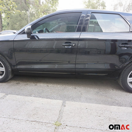 Seitentürleiste Türschutzleiste für Ford C-Max 2010-2019 Chrom Stahl Dunkel 4x