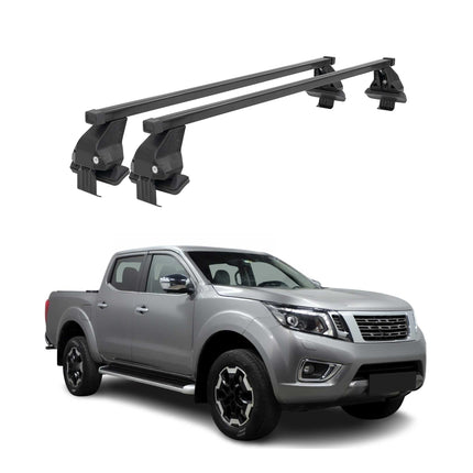 Menabo Dachträger Grundtäger für Nissan Navara 2015-2025 4 tür 50kg Schwarz 2x
