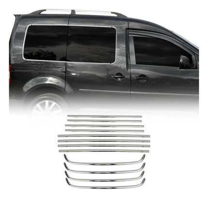 Fensterleisten Zierleisten für VW Caddy 2003-2015 Edelstahl Chrom 12tlg