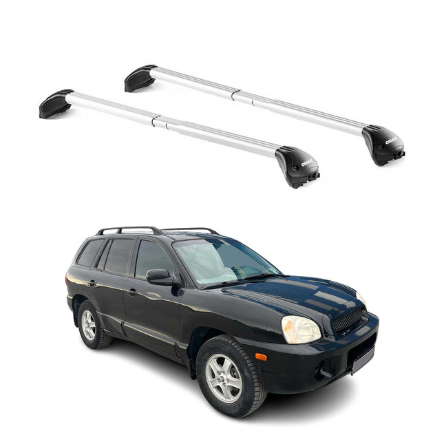 Dachträger Grundtäger für Hyundai Santa Fe 2000-2012 5 tür 100kg Alu Grau 2x ABE