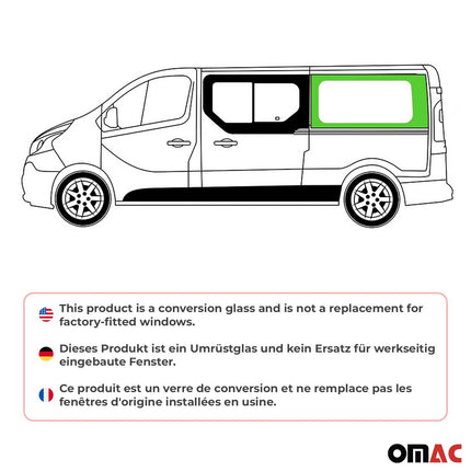 Seitenfenster Auto Fenster für Opel Vivaro A 2001-2014 Schwarz Rechts L2