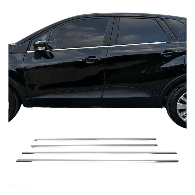 Fensterleisten Zierleisten für Renault Captur 2013-2019 Edelstahl Chrom 4tlg