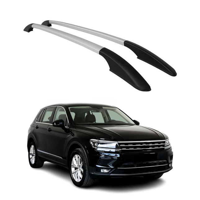 Aluminium Dachreling Relingträger für VW Tiguan 2016-2024 Silber 2x