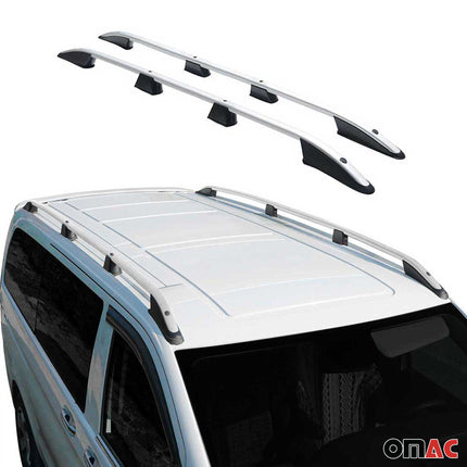 Dachreling Dachgepäckträger für VW Caddy 2015-2020 L2 Langer Alu Silber 2x